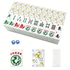 Lemon Mahjong Tile Set – American Mahjong 166 Tiles with Jokers, Dice & Storage Organizer | Citrus Blue Tile Mah Jongg Gift image 1
