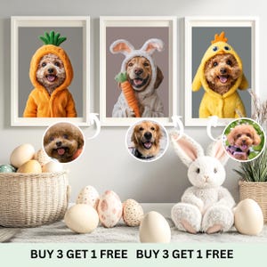 Custom Dog Portrait for Easter, Funny Pet Portrait, Easter Bunny Pet Portrait, Custom Easter Dog & Cat Art, Pet Owner Gift for Dog Lovers