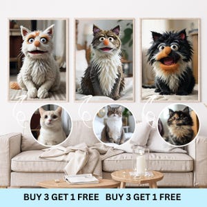 Ugly Custom Cat Portrait, Custom Cat Puppet Portrait, Funny Portrait from Photo, Ugly Pet Portrait, Bob's Burger Cat Portrait, Easter Gift