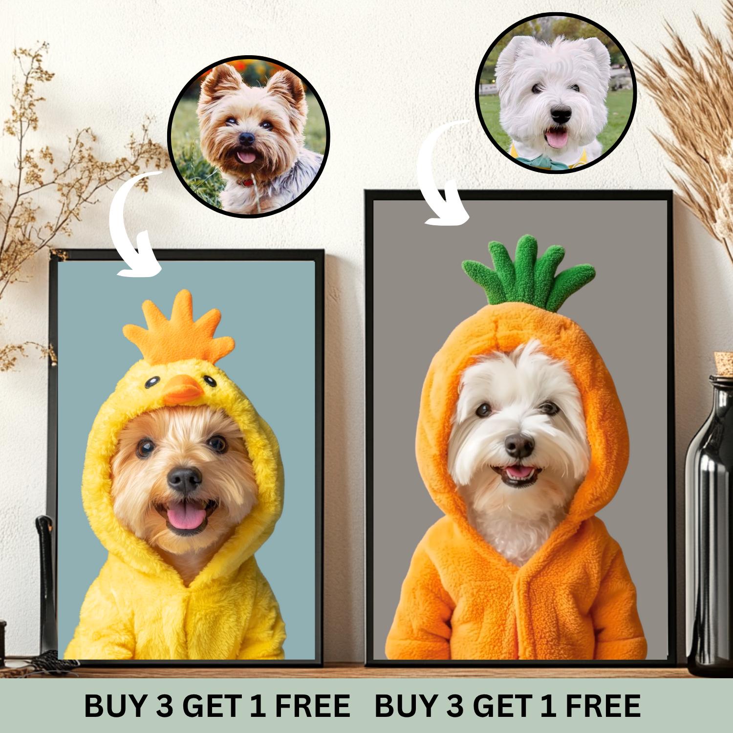 Custom Easter Pet Portrait: Spring Pet Gift for Cat & Dog Moms