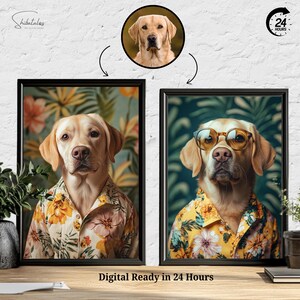 Custom Pet Portrait: Summer Beach Shirt, Personalized Cat or Dog Art (Digital Option Available)
