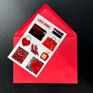Adesivi epossidici 3D estetici "Red Love" - Set di cupole romantiche alla moda per laptop, diario, telefono - Cuori, profumi e vibrazioni di lusso per San Valentino