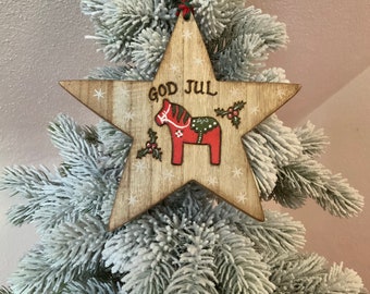 Items Similar To Swedish God Jul Dala Horse Ornament God Jul