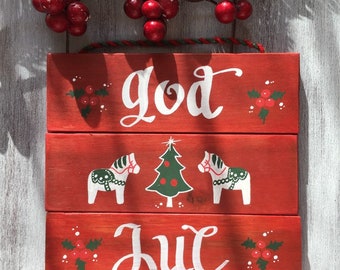 Swedish Christmas Nordic Christmas Dala Horse Ornament Etsy