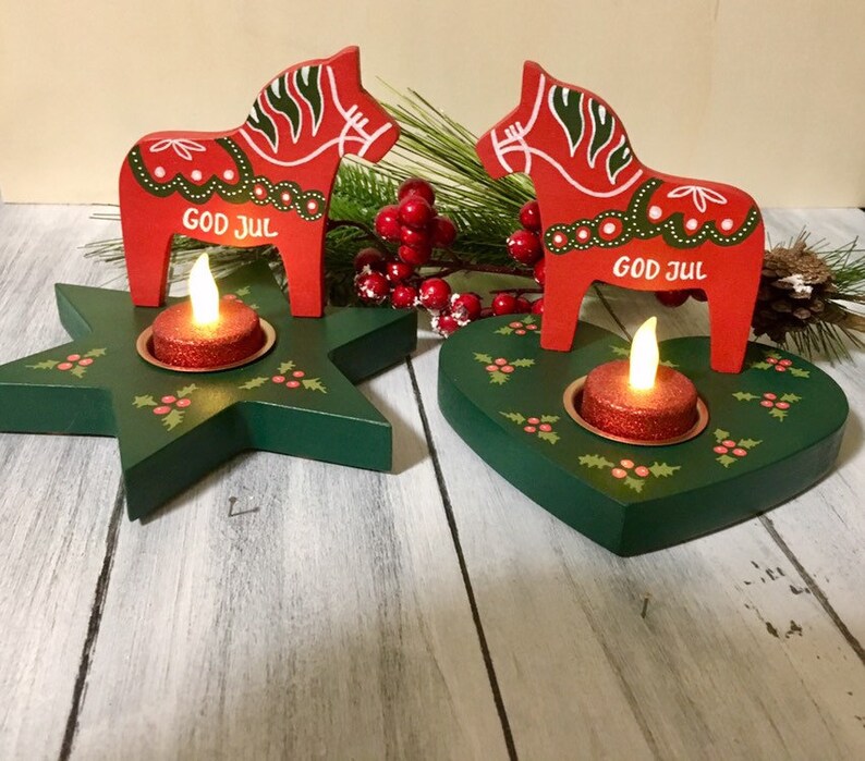 Swedish Christmas Decorations Dala Horse Scandinavian Etsy