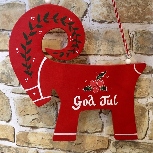 Swedish Christmas, Jul Decor, Valkommen Sign, Yule Goat, Jul Bock, Dala Horse, God Jul, Swedish Gifts, Swedish Goat, Julbock