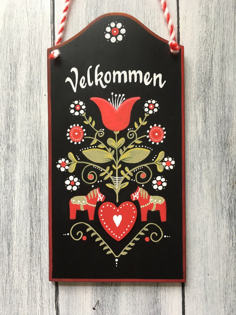 Valkommen Sign Swedish Valkommen Velkommen Sign Nordic | Etsy