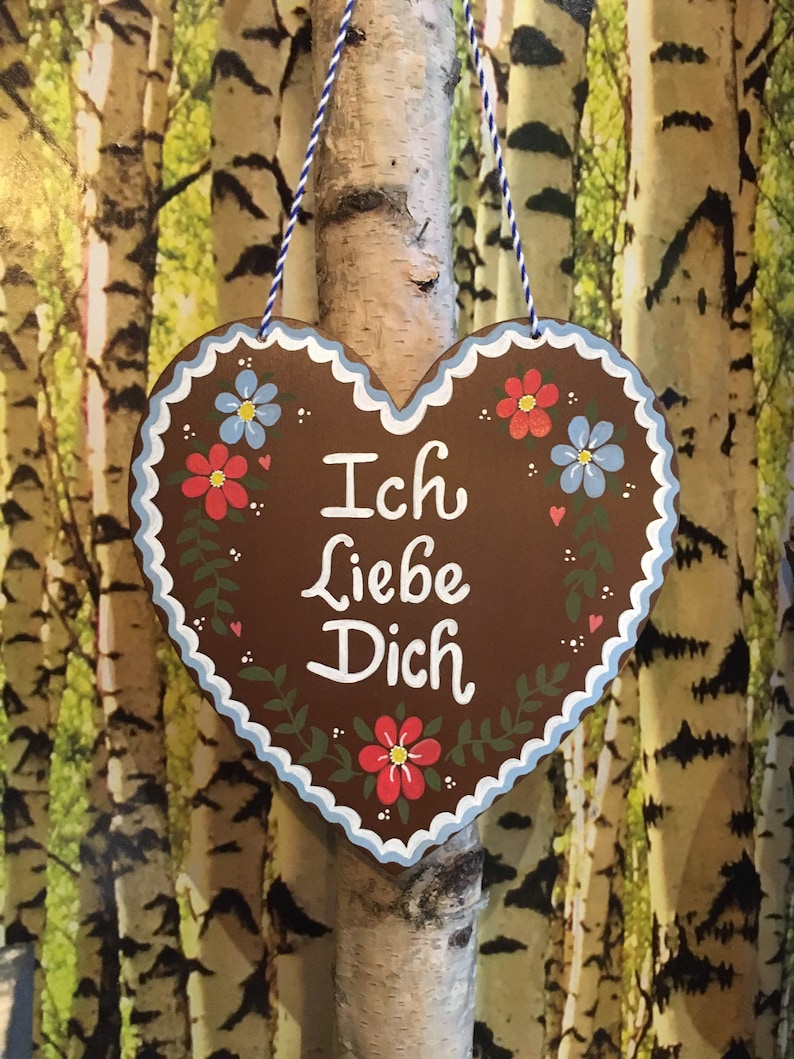 WILLKOMMEN SIGN, German Sign, Large 9-inch, Gingerbread Heart, Bavarian Gifts, Frohe Weihnacht, Door Sign, Door Hanger, Oktoberfest Decor image 5