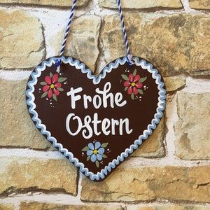 WILLKOMMEN SIGN, German Sign, Large 9-inch, Gingerbread Heart, Bavarian Gifts, Frohe Weihnacht, Door Sign, Door Hanger, Oktoberfest Decor image 3