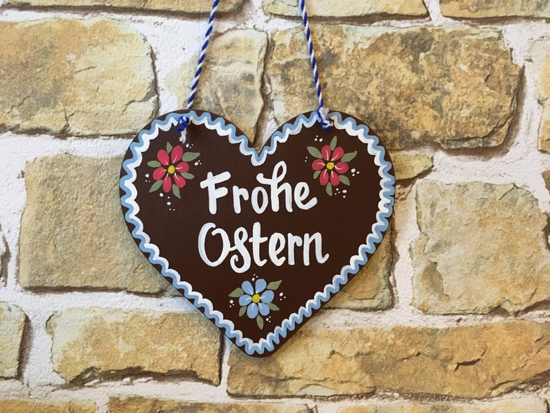 WILLKOMMEN SIGN, German Sign, Large 9-inch, Gingerbread Heart, Bavarian Gifts, Frohe Weihnacht, Door Sign, Door Hanger, Oktoberfest Decor image 3