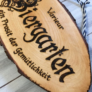 Biergarten Sign, Beer Garden Sign, personalized Biergarten sign gift for dad, German Sign, German Gifts, Personalized sign gift image 5