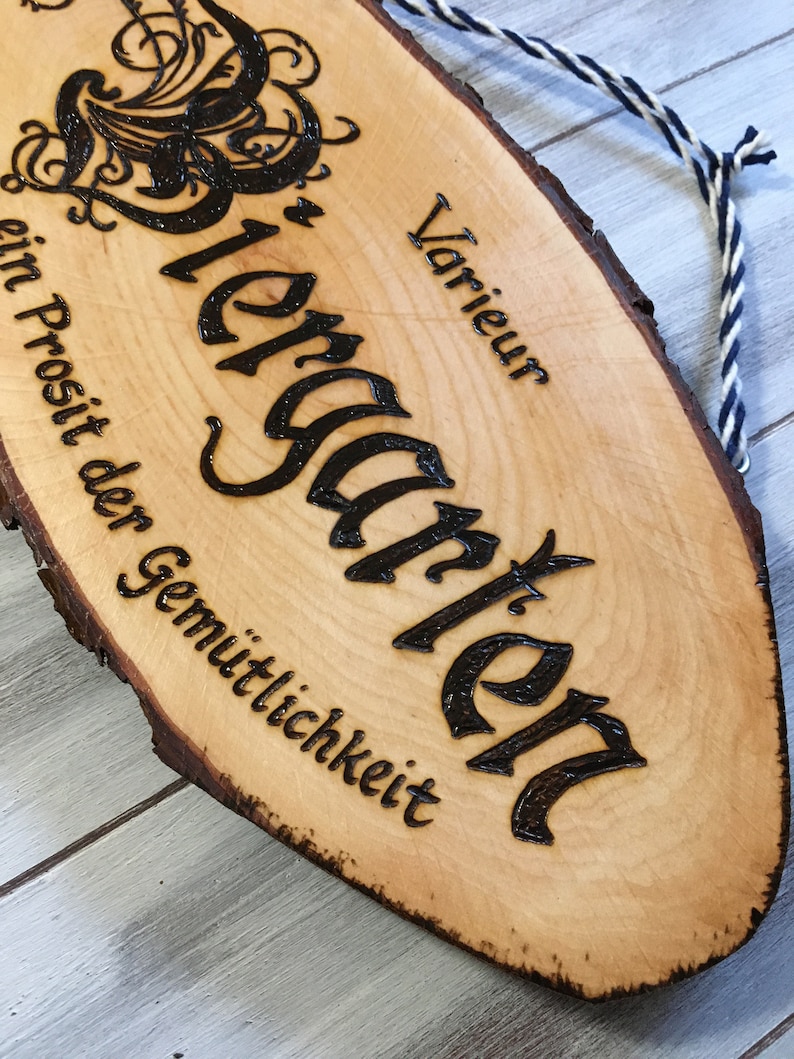 Biergarten Sign, Beer Garden Sign, personalized Biergarten sign gift for dad, German Sign, German Gifts, Personalized sign gift image 5