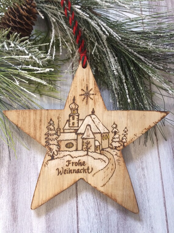 Albero Di Natale Stella Alpina.Chiesa Alpina Di Legno Stella Di Natale Tedesco Decorazioni Etsy