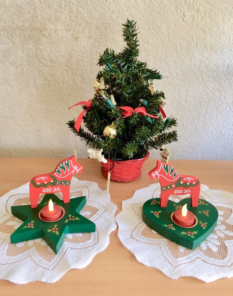 Swedish Christmas Decorations Dala Horse Scandinavian  Etsy