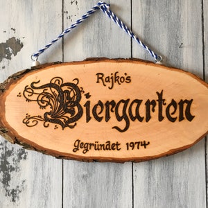 Biergarten Sign, Beer Garden Sign, personalized Biergarten sign gift for dad, German Sign, German Gifts, Personalized sign gift