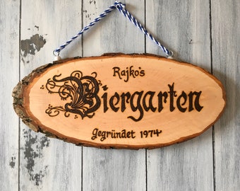 Biergarten Sign, Beer Garden Sign, personalized Biergarten sign gift for dad, German Sign, German Gifts, Personalized sign gift