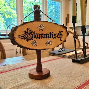 Stammtisch teken, Duitse geschenken, Duits teken, gereserveerde tafel, Beierse decoraties, Duitse tradities, Duits decor, barteken, Landhaus Deko