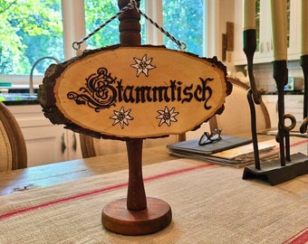 Stammtisch sign, German Gifts, German sign, Reserved Table, Bavarian Decorations, German Traditions, German Decor, Bar Sign, Landhaus Deko