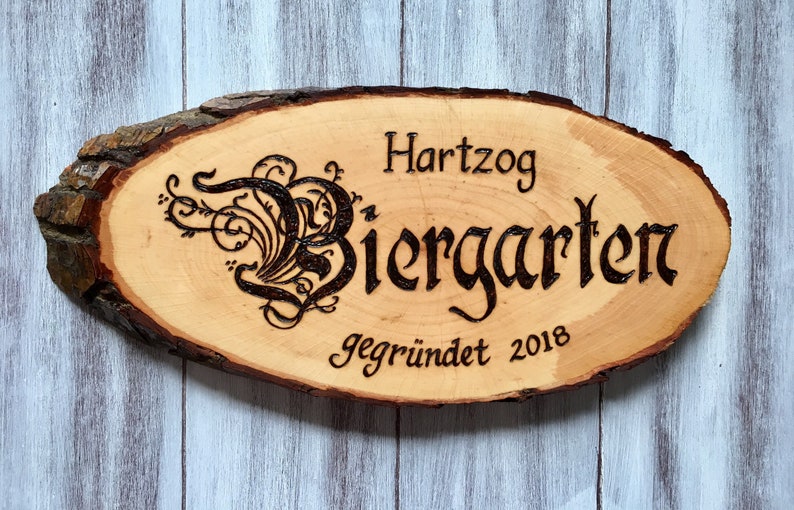 Biergarten Sign, Beer Garden Sign, personalized Biergarten sign gift for dad, German Sign, German Gifts, Personalized sign gift image 3