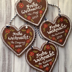 WILLKOMMEN SIGN, German Sign, Large 9-inch, Gingerbread Heart, Bavarian Gifts, Frohe Weihnacht, Door Sign, Door Hanger, Oktoberfest Decor image 7