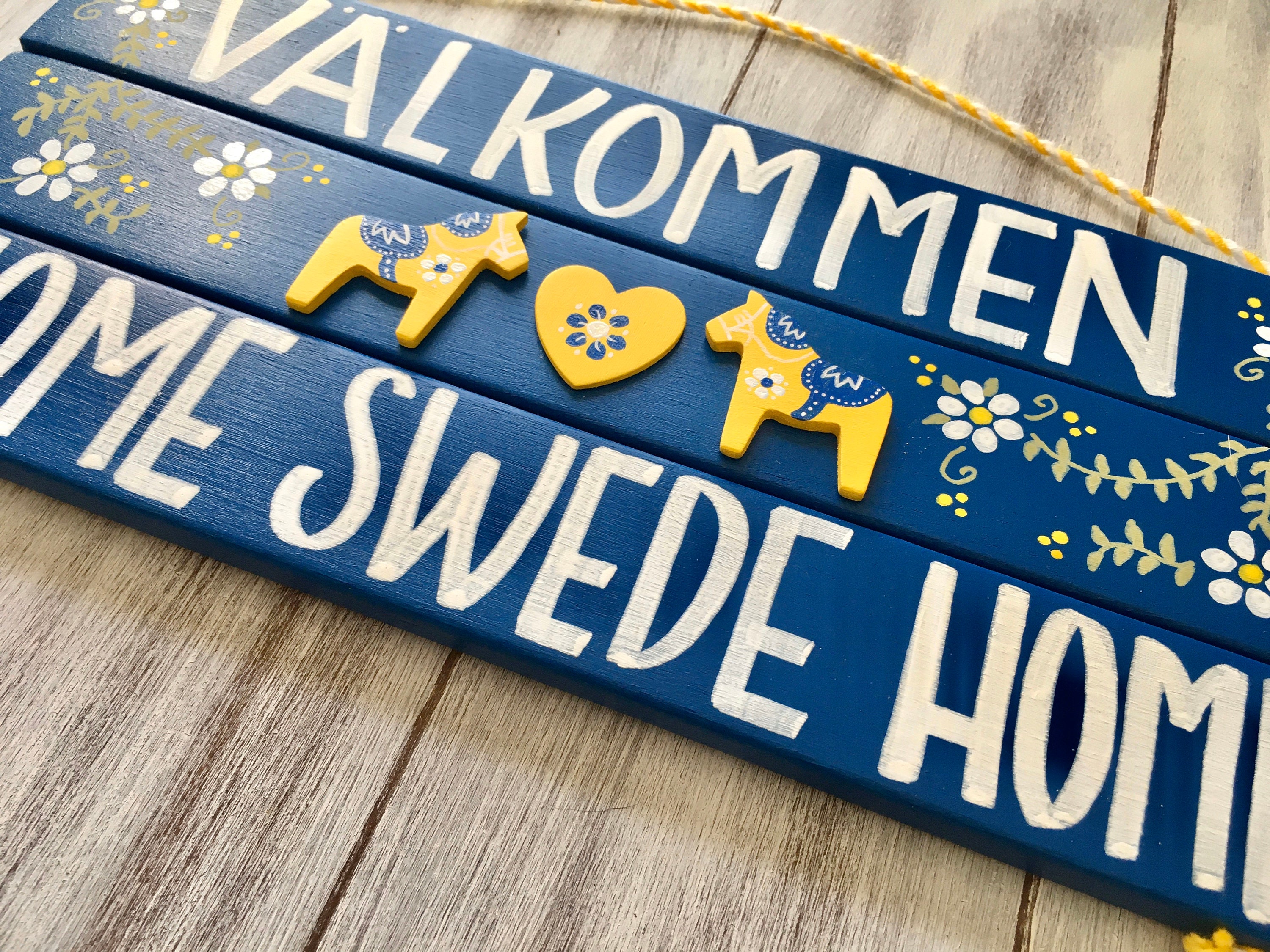 Swedish Valkommen Sign Scandinavian Decor Swedish Dala | Etsy Singapore
