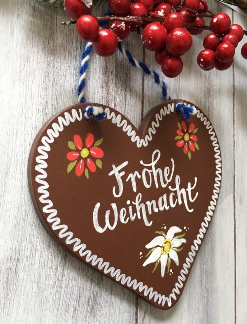 WILLKOMMEN SIGN, German Sign, German Door Hanger, German Gifts, Frohe Weihnacht, Personalized Sign for German Family, Lebkuchen Sign Gift image 4