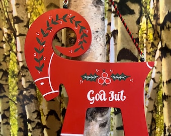 Swedish Christmas, Jul Decor, Valkommen Sign, Yule Goat, Jul Bock, Dala Horse, God Jul, Swedish Gifts, Swedish Goat, Julbock