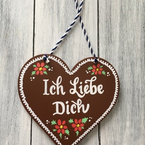 Merry Christmas Sign, 6 inch Lebkuchen Herz, German Christmas Decoration, German Gifts, Bavarian Sign, German Decor image 1