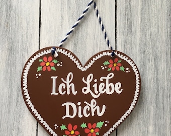 Merry Christmas Sign, 6 inch Lebkuchen Herz, German Christmas Decoration, German Gifts, Bavarian Sign, German Decor