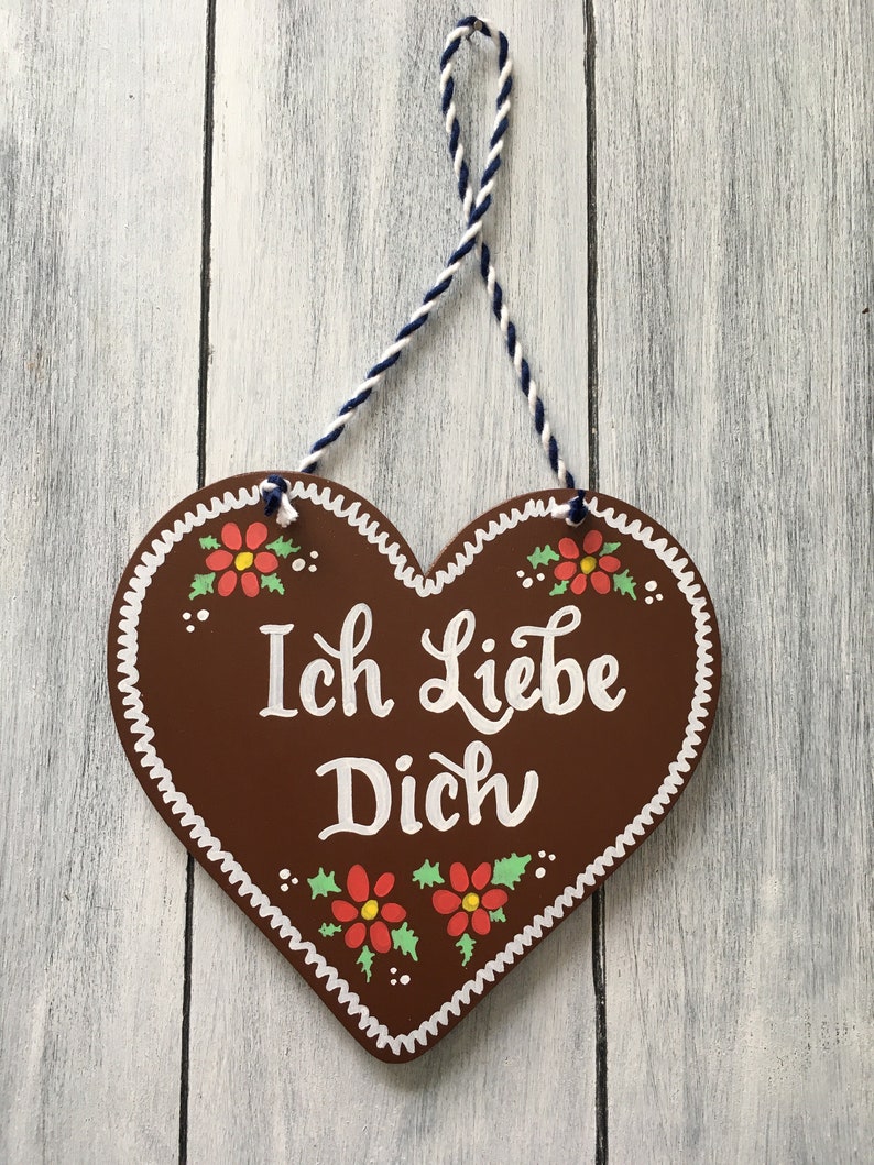 Merry Christmas Sign, 6 inch Lebkuchen Herz, German Christmas Decoration, German Gifts, Bavarian Sign, German Decor image 1