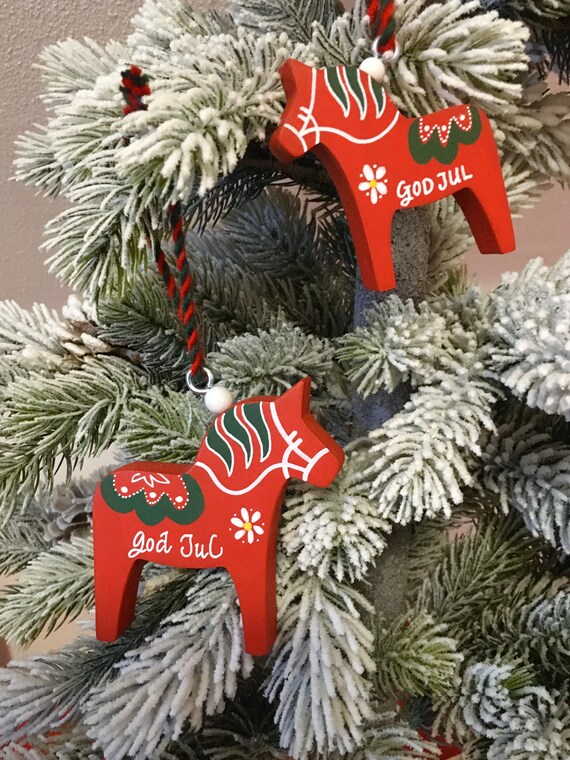 Swedish Christmas Nordic Christmas Dala Horse Ornament Etsy