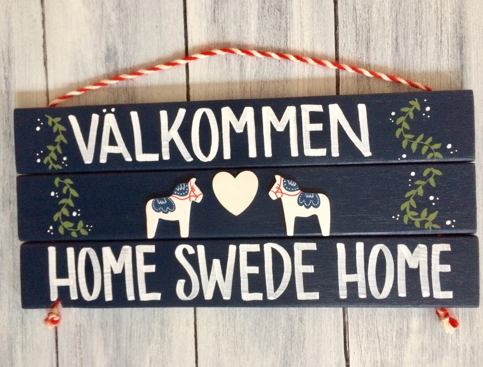 Swedish Valkommen Sign Scandinavian Decor Swedish Art | Etsy