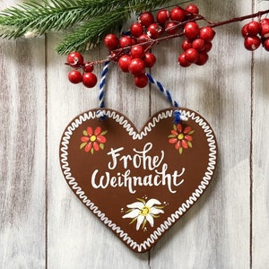WILLKOMMEN SIGN, German Sign, German Door Hanger, German Gifts, Frohe Weihnacht, Personalized Sign for German Family, Lebkuchen Sign Gift image 6