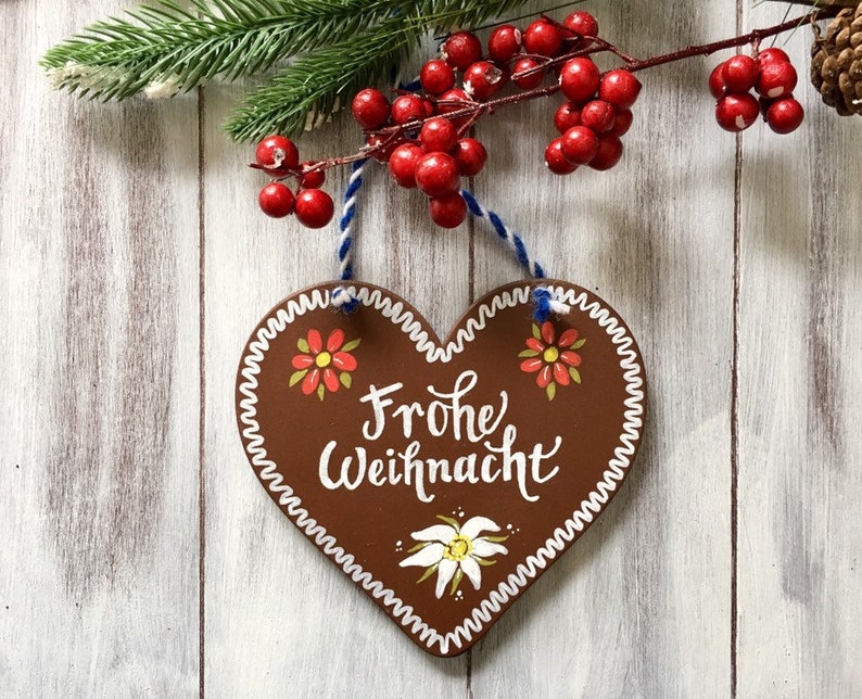 WILLKOMMEN SIGN, German Sign, German Door Hanger, German Gifts, Frohe Weihnacht, Personalized Sign for German Family, Lebkuchen Sign Gift image 6