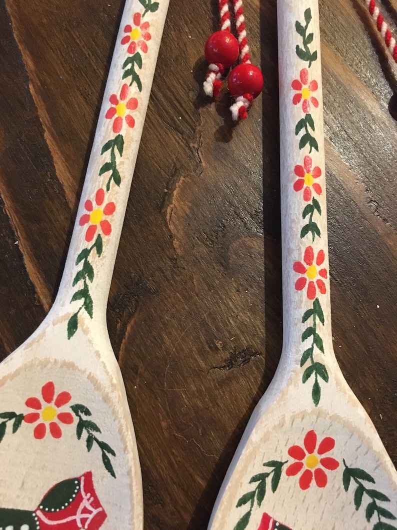 Swedish Kitchen Decor, Dala Horse, Swedish Gifts, Rosemaling, Scandinavian Decor, Swedish Kitchen, Wooden Spoons, Handmade Wood Decor image 9