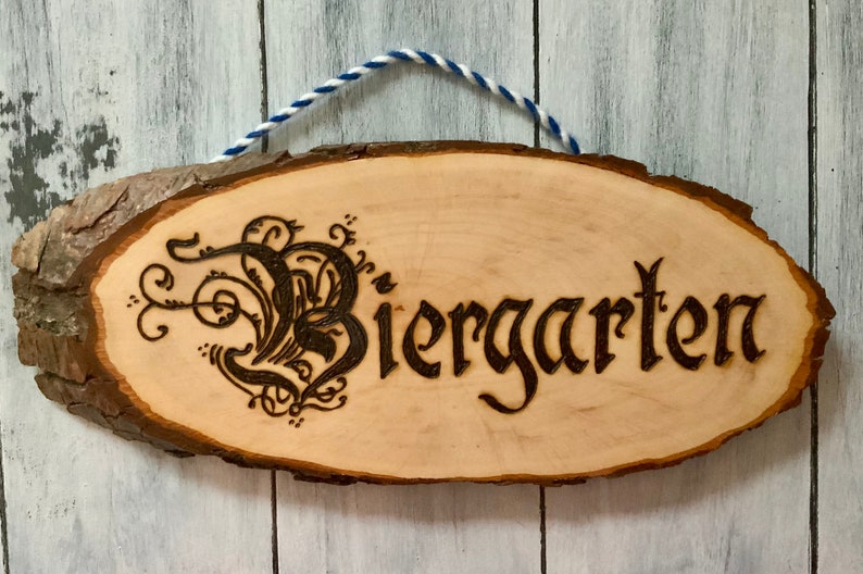 Biergarten Sign, Beer Garden Sign, personalized Biergarten sign gift for dad, German Sign, German Gifts, Personalized sign gift image 6