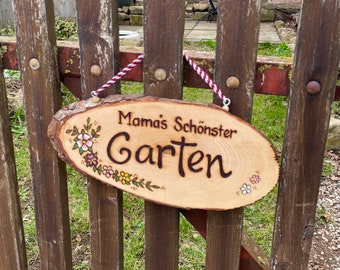 Personalized Garden Sign, Schrebergarten Schild, Gift for Gardener, German Gifts