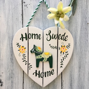 Placa de boas-vindas sueca, presentes suecos, decoração escandinava, cavalo Dala sueco, placa Välkommen, decoração sueca, casa sueca, cozinha sueca