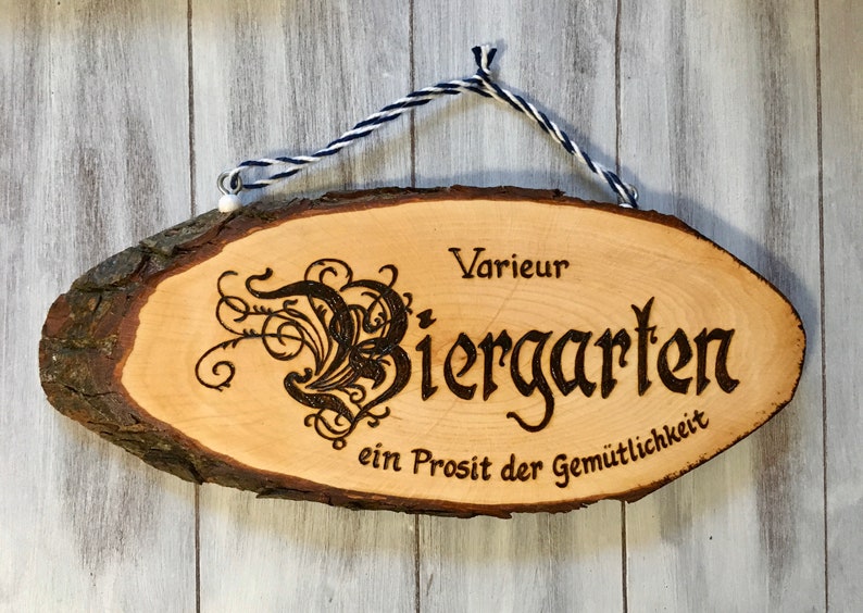 Biergarten Sign, Beer Garden Sign, personalized Biergarten sign gift for dad, German Sign, German Gifts, Personalized sign gift image 4