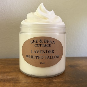 Lavender Whipped Tallow Body Butter: All Natural Grass-Fed Moisturizer