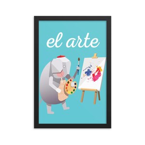 Artful Elephant Framed Art Print - Spanish