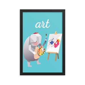 Artful Elephant Framed Art Print - English