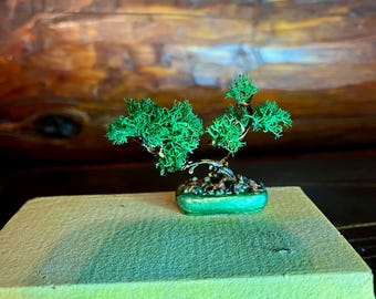 casa de bonecas miniatura bonsai árvore fibras naturais carvalho artesanal