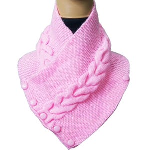 Woolen Hand Knit Winter Scarf - Gifts For Mom Wife Girl Cozy Stylish Short Wool Chest Neck Warmer Scarves Cold Weather Cowl Handmade Collar