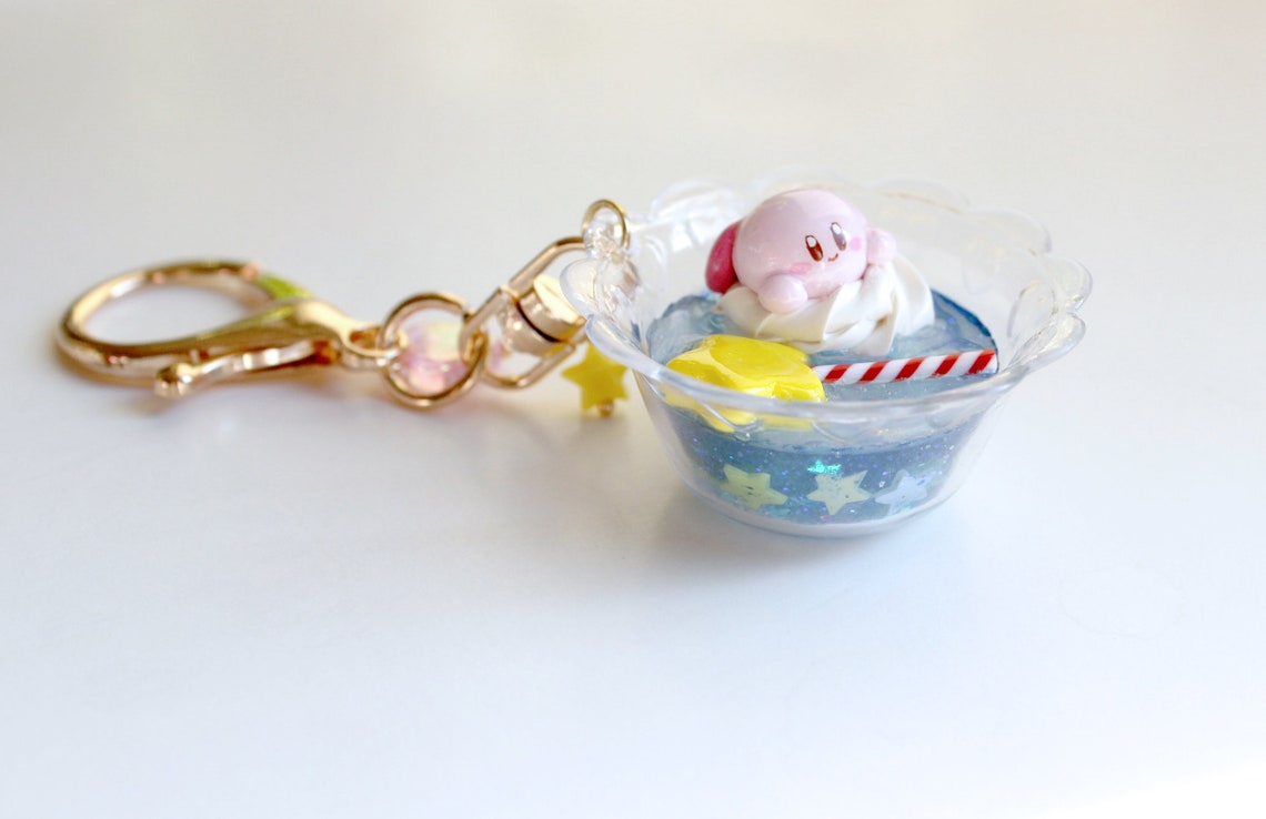 Kirby Jello Pudding Parfait Keychain Bag Charm Etsy