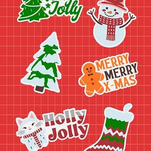 Festive Christmas Sticker Set - Cute Holiday Stickers for Gifts, Crafts, and Decorations