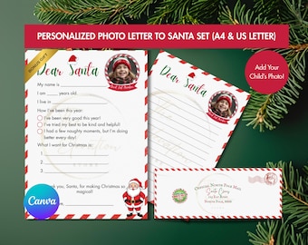 Photo Letter to Santa Template, Kids Christmas Wishlist (Digital Download)