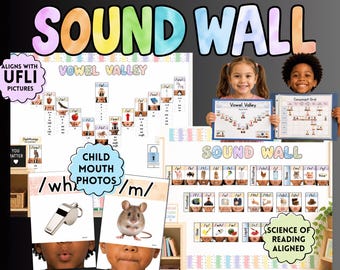 Sound Wall, Science of Reading UFLI Aligned Phonics, Student Reference Vowel Valley Consonant Grid