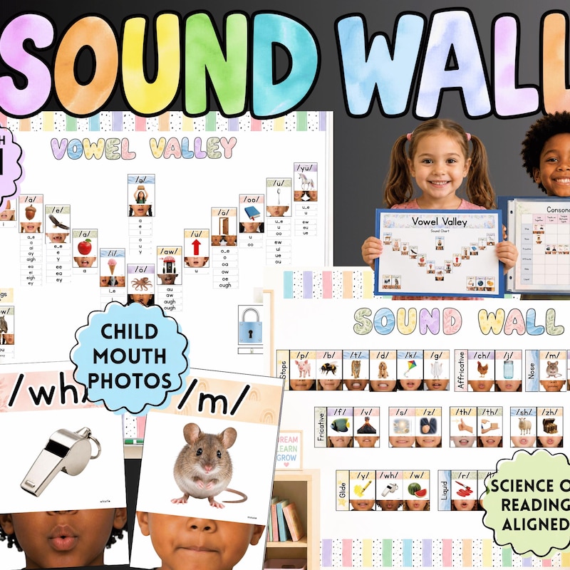 Labels Digraph Vowels Bulletin Board - Etsy