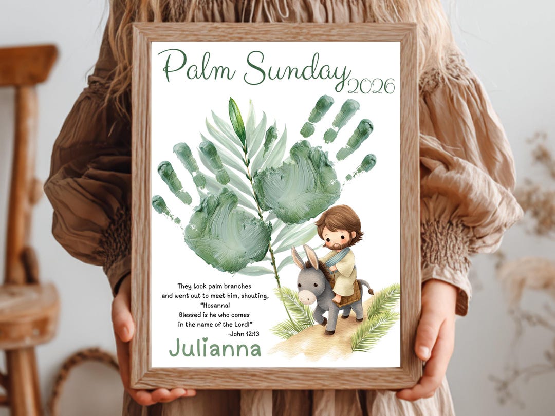 Palm Sunday Handprint Craft, Easter Craft Printable Church, Christian ...